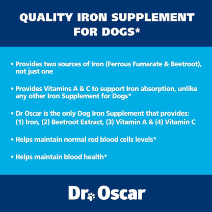Suplemento Para Perros Hierro Energia E Inmunidad 3 En 1 Formula Premium