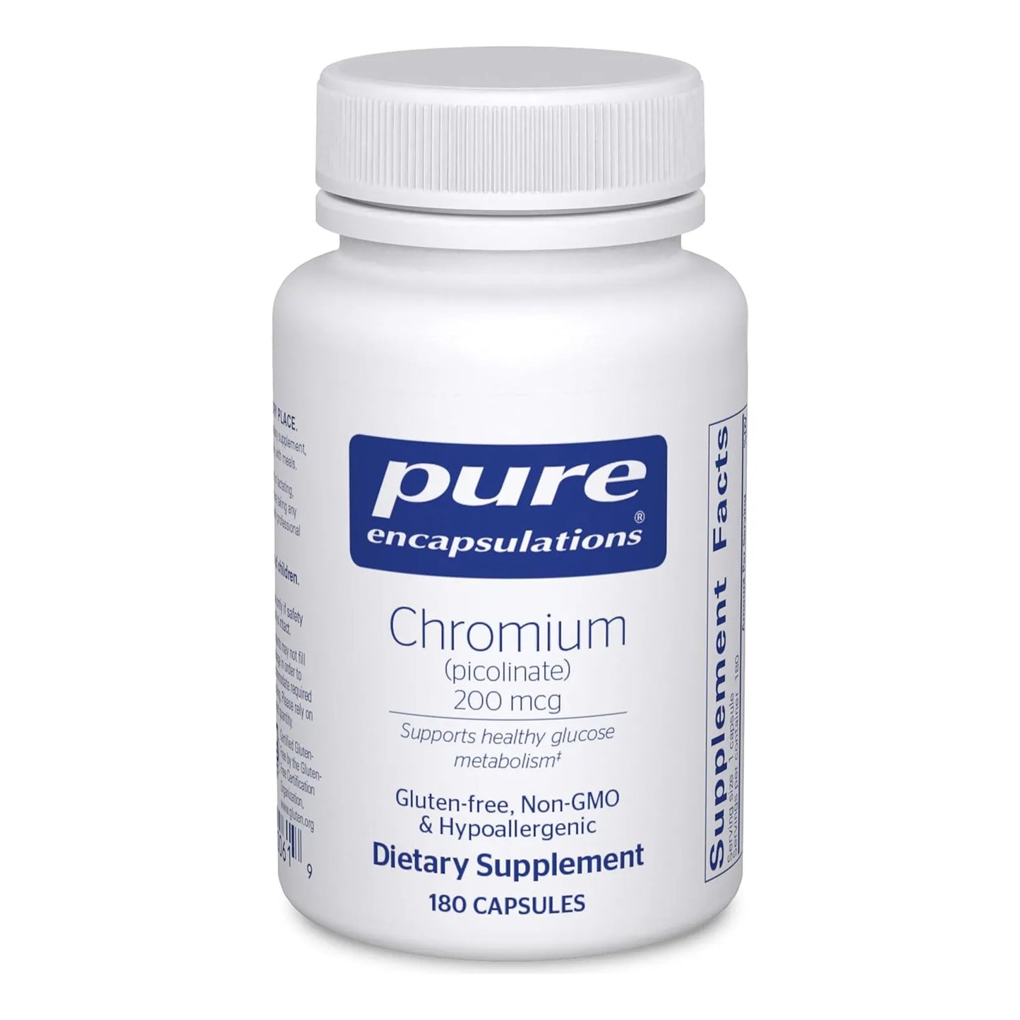Cromo Picolinato 200 Mcg Suplemento Hipoalergenico Metabolismo Saludable 180 Capsulas