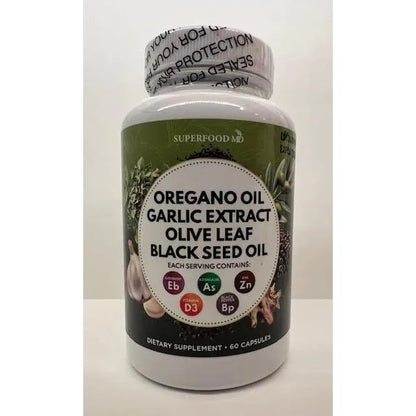 Aceite De Orégano 6000 Mg Con Ajo Y Hoja De Olivo Suplemento Inmunológico Y Digestivo