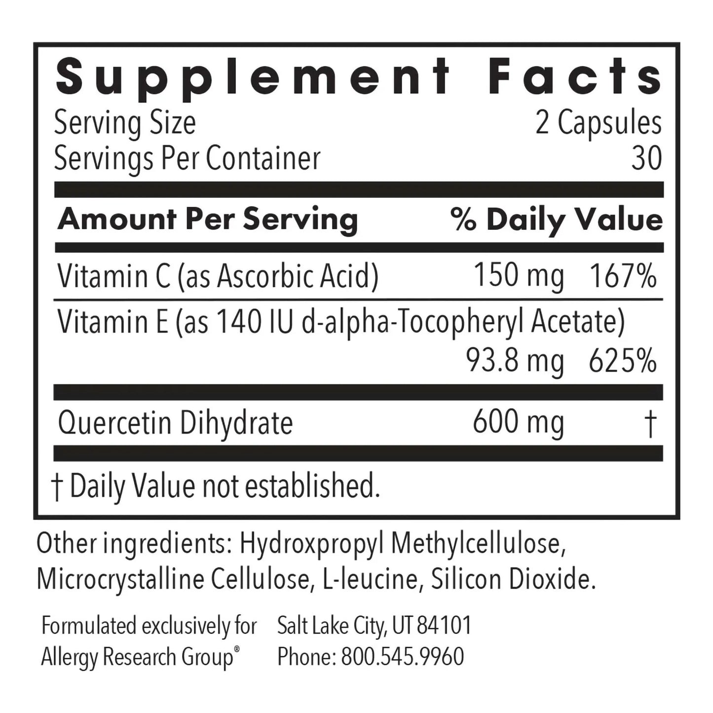 Quercetina 300mg Suplemento Antioxidante Soporte Inmunologico Capsulas