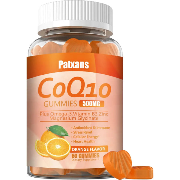 Gomitas CoQ10 500mg Con Omega 3 Magnesio Vitamina B3 Zinc Soporte Cardiaco Y Energía