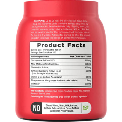 Glucosamina Masticable Para Perros 150 Unidades Alivia Dolor Articular