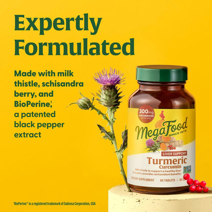Curcumina De Cúrcuma Ultra Potente Con BioPerine Y Cardo Mariano 90 Tabletas Vegano