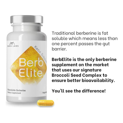 Complejo De Semillas De Brócoli Y Berberina HCL 350 Mg BerbElite 30 Cápsulas Veganas
