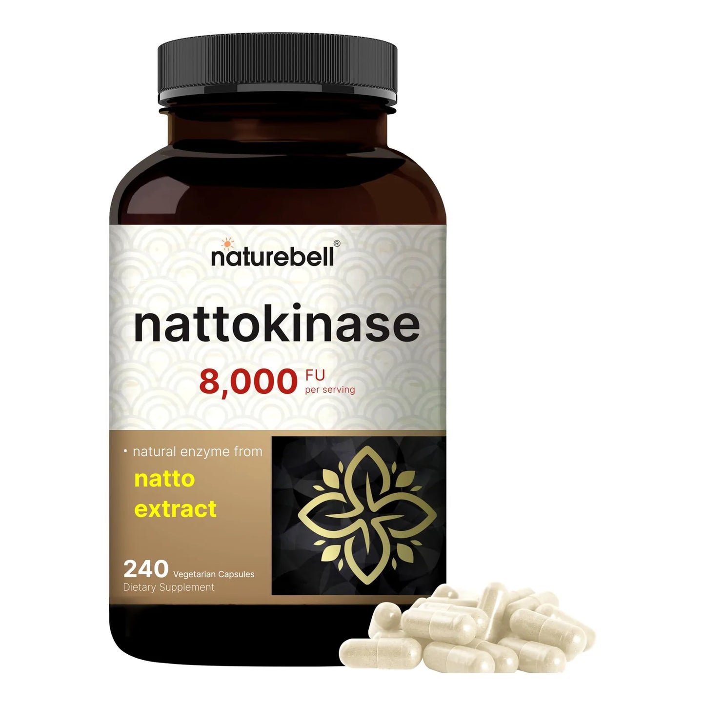 Nattoquinasa 8000 FU 240 Cápsulas Vegetales Suplemento Cardíaco