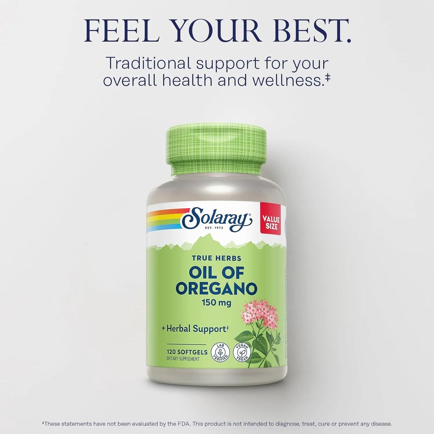 Cápsulas Blandas De Aceite De Orégano 150 Mg Solaray Apoyo Digestivo Y Antioxidante Vegano