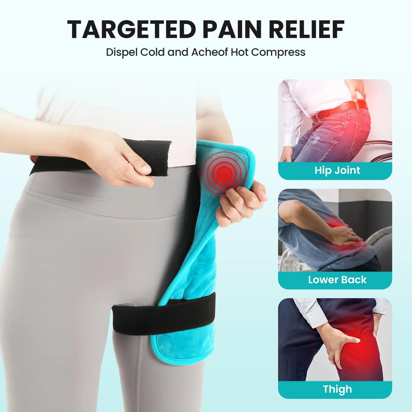 Almohadilla Térmica Cadera Alivio Dolor Ciática Soporte Lumbar Terapia Calor