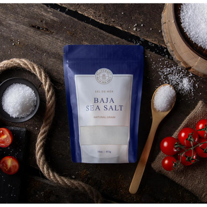 Sal Marina De Baja Cristales Naturales Bajo En Sodio 30% Kosher 16 Onzas