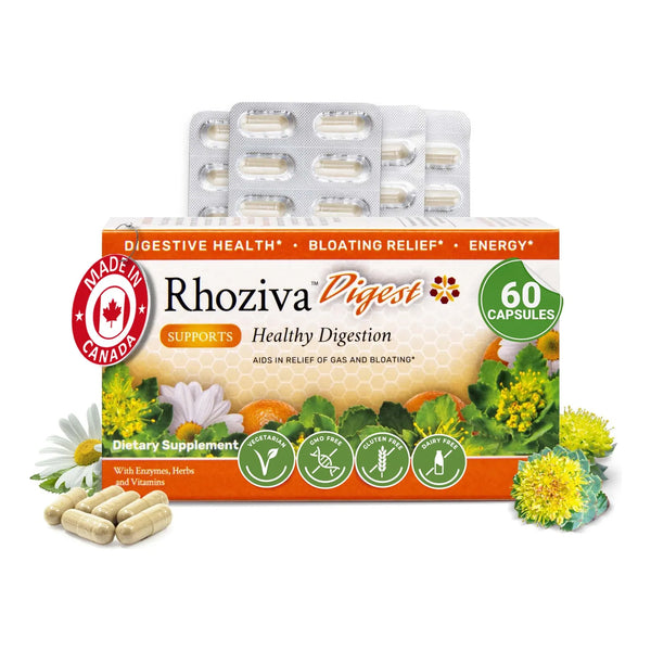 Capsulas Digestivas Con Enzimas Y Rhodiola Rosea Alivia Hinchazon Reflujo 60 Unidades