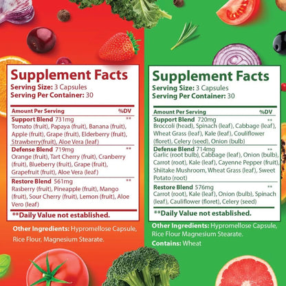 Superalimento Natural En Capsulas De Frutas Y Verduras 180 Unidades