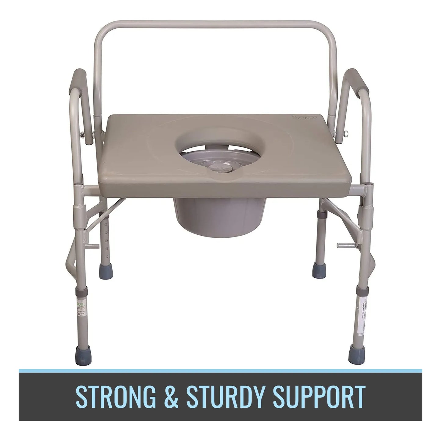 Cómoda Nocturna Inodoro Portátil Asiento Elevado Con Asas Soporte 500 Lbs