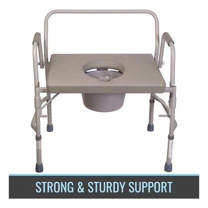 Cómoda Nocturna Inodoro Portátil Asiento Elevado Con Asas Soporte 500 Lbs
