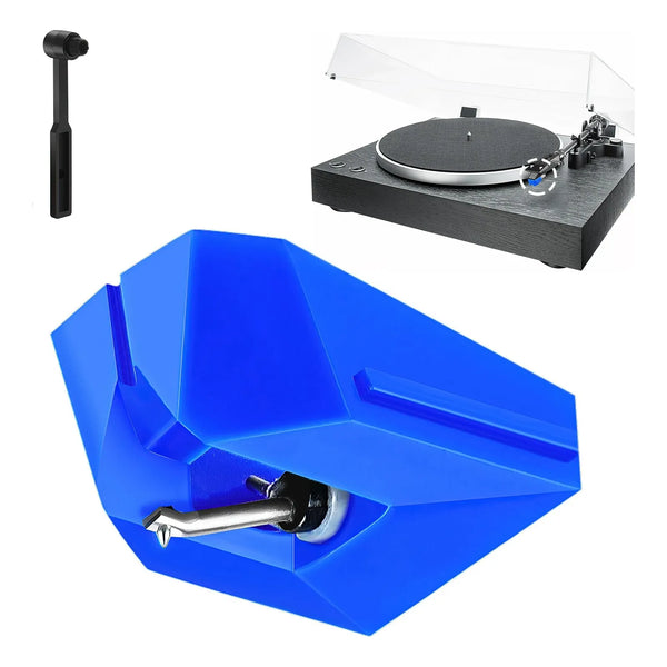 Aguja Tocadiscos Diamante Azul Compatible Con Cartuchos VM95 Sonido Premium