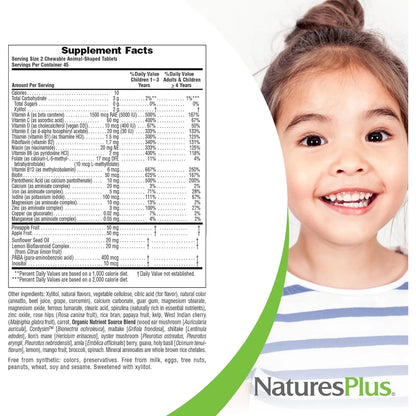 Multivitaminico Masticable Para Niños Animal Parade 90 Tabletas Sabor Variado Sin Azucar