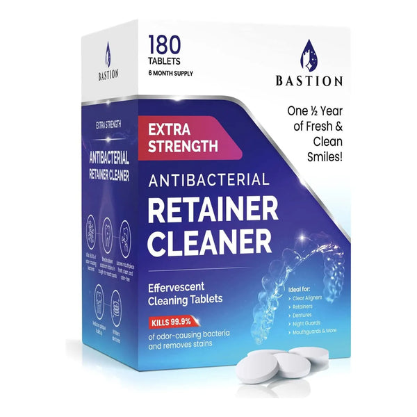 Limpiador Retenedor Y Dentaduras Bastion 180 Tabletas Efervescentes