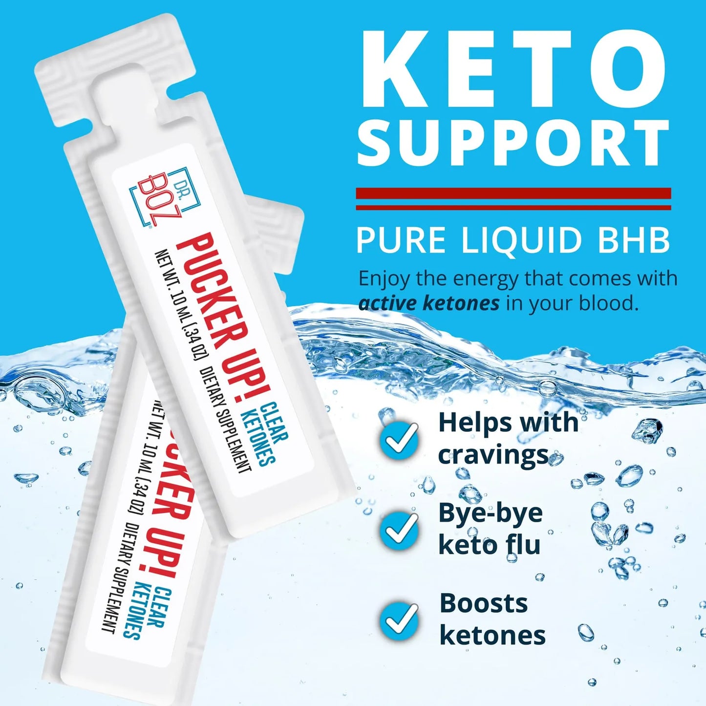 Cetonas Transparentes BHB Liquido Puro 20 Paquetes Energia Rapida