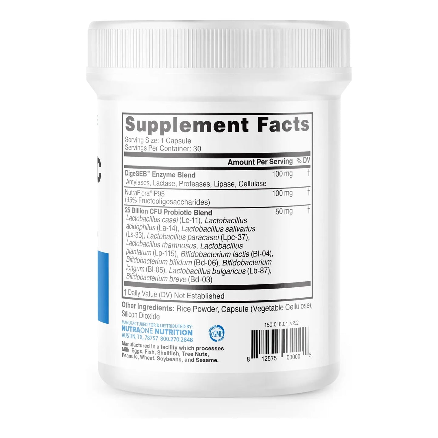 Suplemento Probiotico ProbioticX Para Salud Digestiva E Inmunologica 30 Capsulas