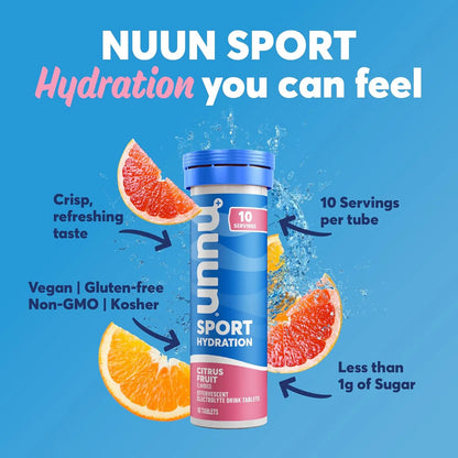 Nuun Pastillas Hidratantes Electrolitos Sabor Cítricos 10 Tabletas Importado
