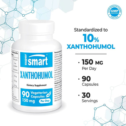 Xantohumol 150 Mg Extracto Flor Lúpulo 90 Cápsulas Antioxidante Potente