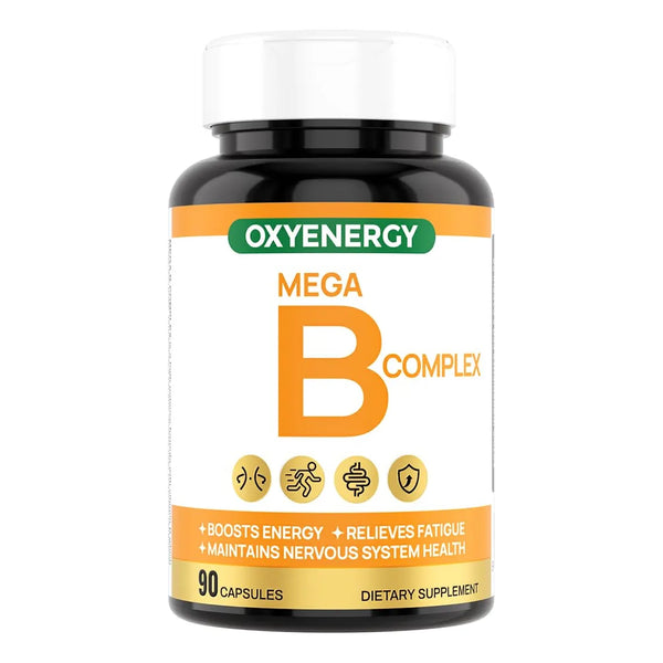 Cápsulas Mega Vitamina B Complejas 8 Vitaminas Salud Celular Vegano 90 Cápsulas