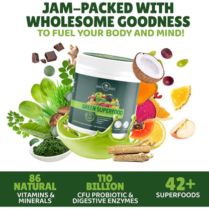 Superalimento Verde En Polvo Para Batidos 42 Ingredientes Nutritivos