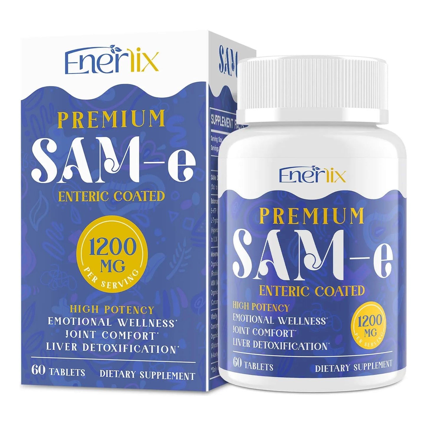 Suplemento SAM E 1200 Mg Para Cerebro Animo Articulaciones E Higado 60 Tabletas