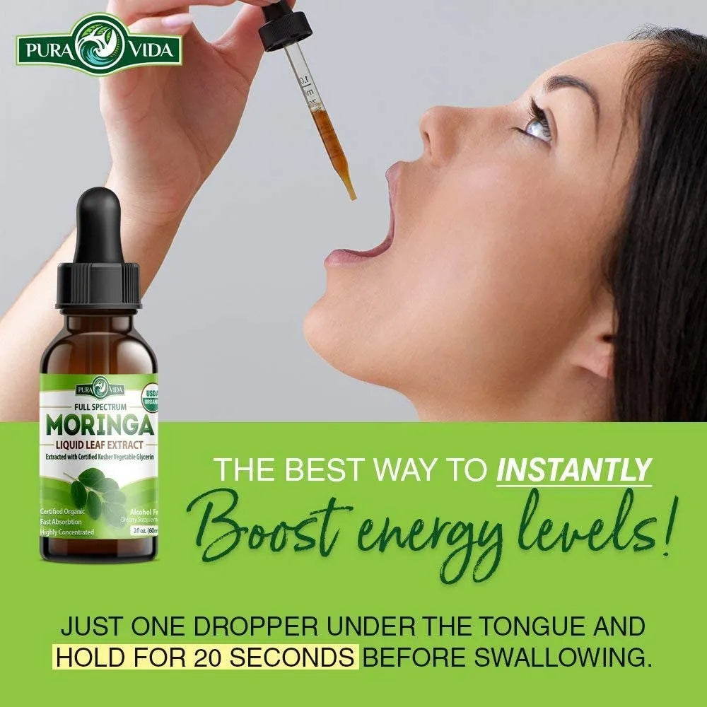 Extracto Liquido De Moringa Organico Certificado Usda Absorcion Rapida