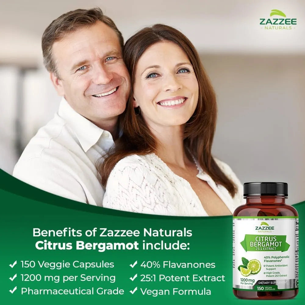 Extracto De Bergamota Cítrica Potente 1200 Mg 150 Cápsulas Veganas 40 Flavanonas