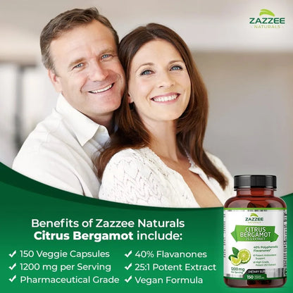 Extracto De Bergamota Cítrica Potente 1200 Mg 150 Cápsulas Veganas 40 Flavanonas
