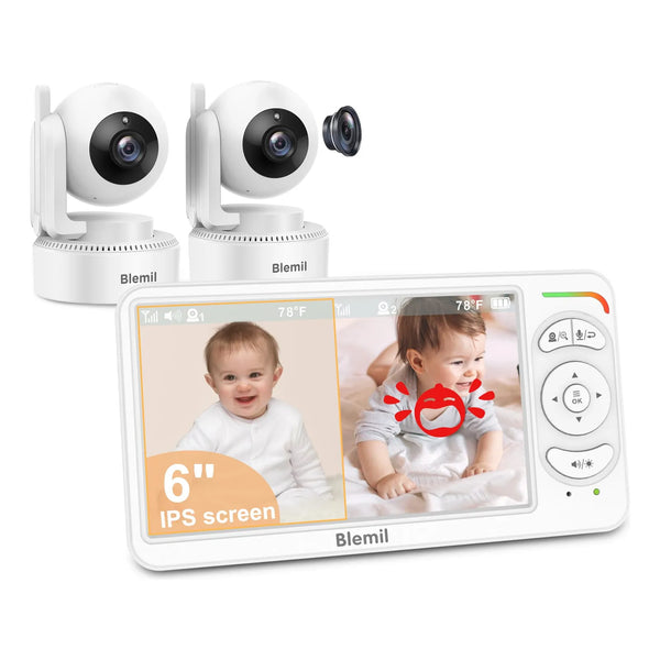 Monitor Bebe 6 Pulgadas 2 Camaras Audio Vision Nocturna Bateria 30h