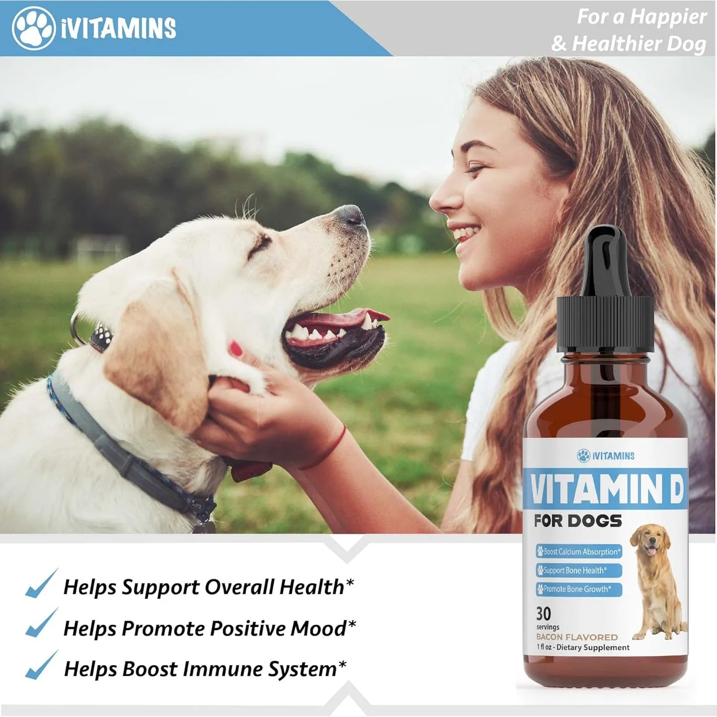 Vitamina D Para Perros Huesos Fuertes Y Saludables Importado De Eeuu