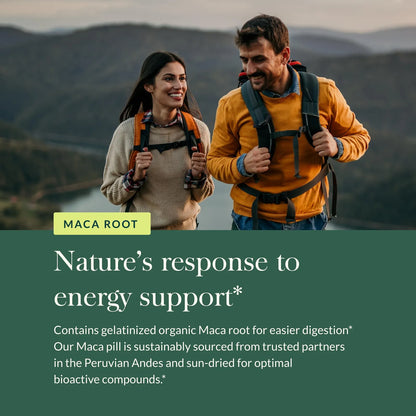 Raiz De Maca Organica Energia Natural Sin Cafeina 60 Capsulas Veganas