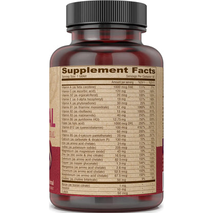 Multivitamínico Prenatal Vegano Con DHA Ácido Fólico Y B12 90 Tabletas