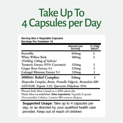 Capsulas InflamEase Alivio Inflamacion Diurno Nocturno 60 Vegano Sin Gluten