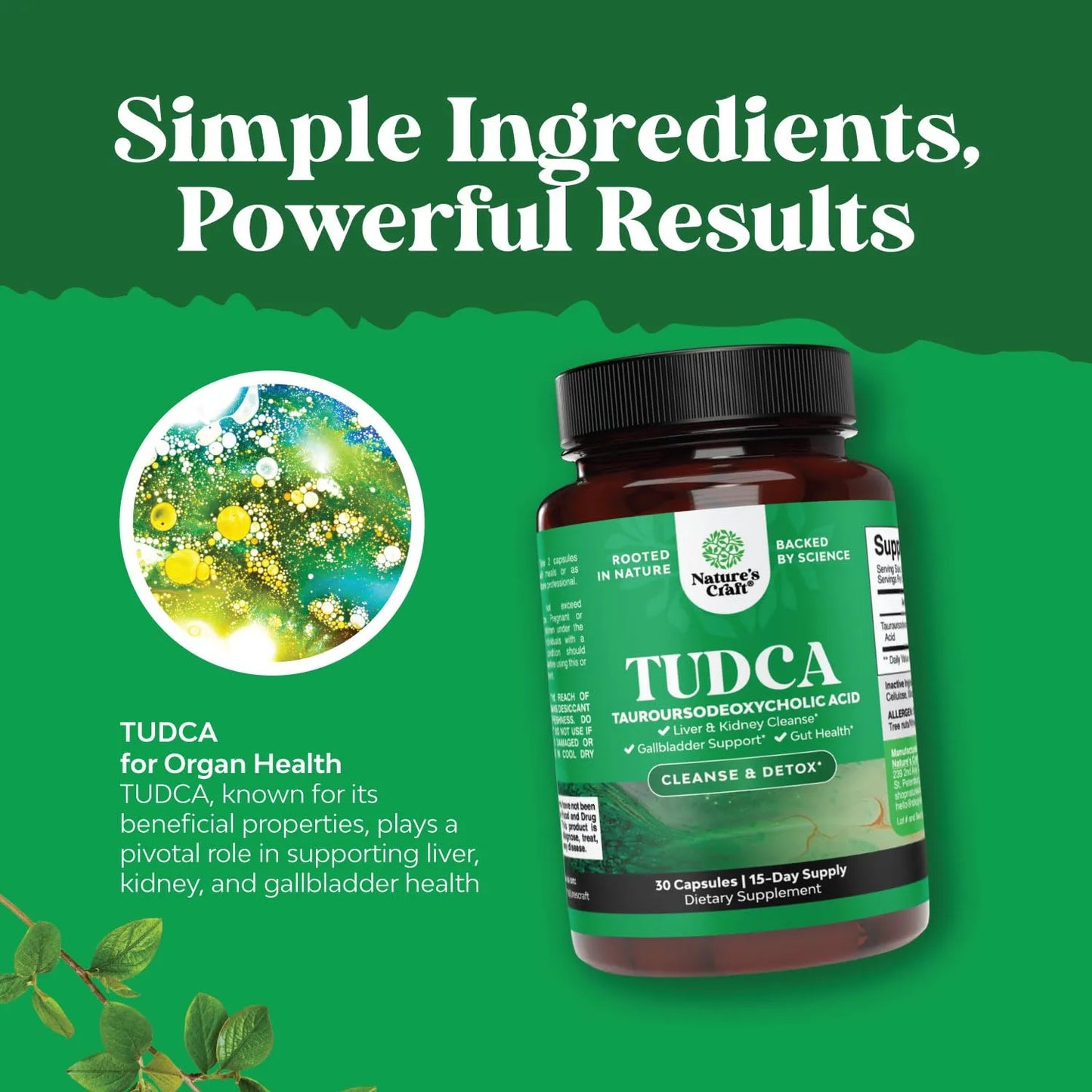 Suplemento TUDCA 500mg Apoyo Hepático Renal Y Vesícula Biliar De Alta Pureza