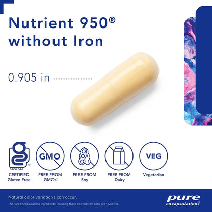 Nutrient 950 Sin Hierro Suplemento Multivitamínico Para Salud Cardiovascular E Inmune 360 Cápsulas