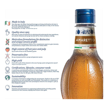 Jarabe Aromatizante Amaretto Italiano Fabbri 1 Litro Original Desde 1915