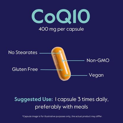 Coenzima Coq10 400 Mg 120 Capsulas Veganas Antioxidante Energia Celular