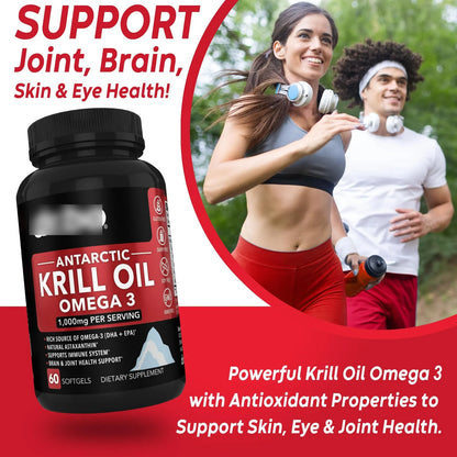 Aceite De Krill Antártico 1000 Mg Cápsulas Blandas Omega 3 EPA DHA