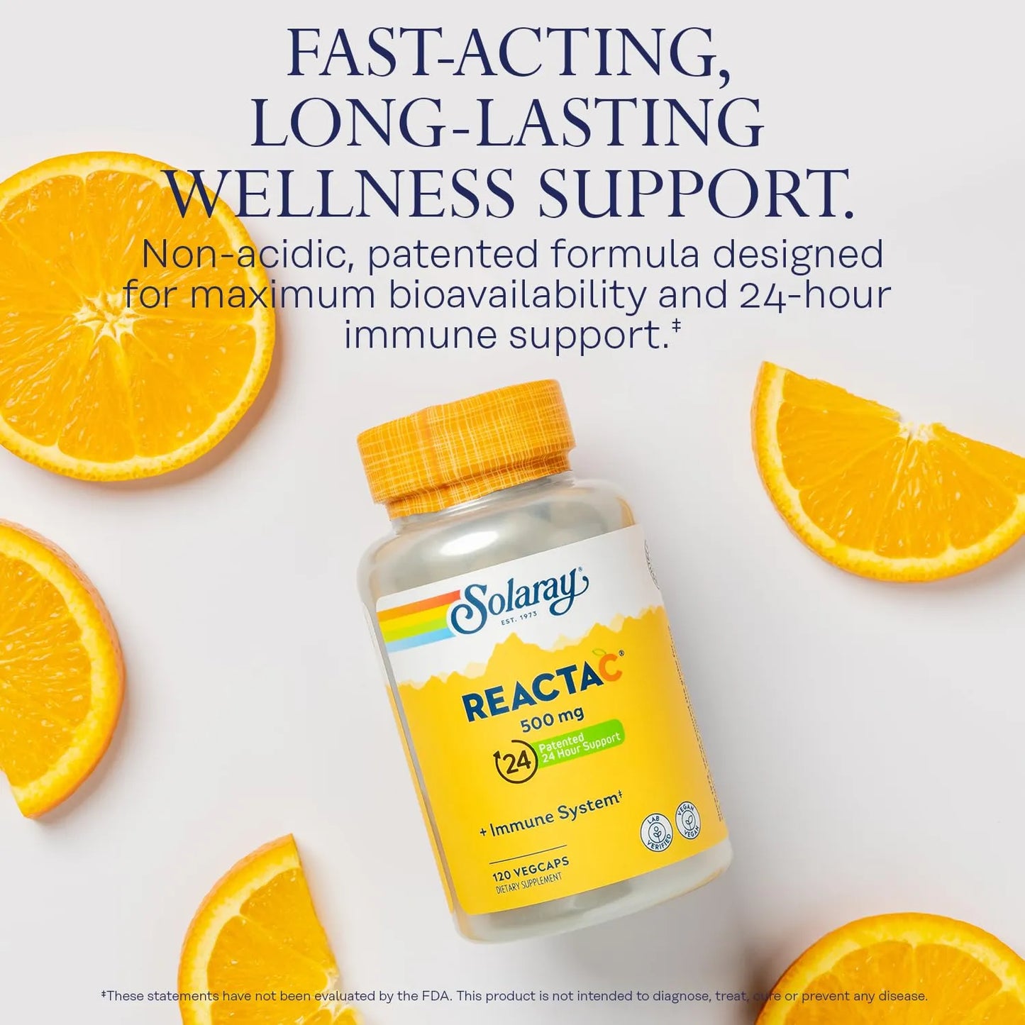 Reacta C Vitamina C 500 Mg Con Bioflavonoides 200 Mg Suplemento Inmunologico Vegano 120 Capsulas