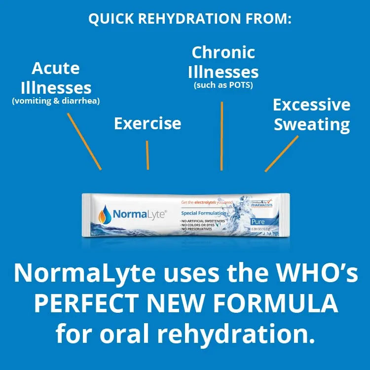NormaLyte Sales De Rehidratación Oral Para Síndrome POTS 30 Sobres Hidratación Rápida