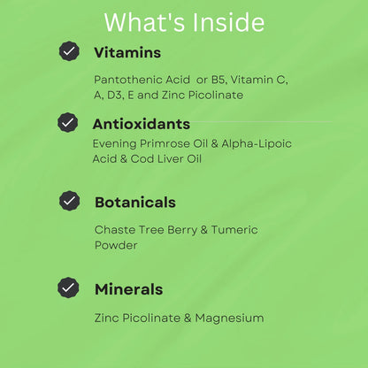 Clear Skin Paquete Vitaminas Acné 20 Antioxidantes Botánicos Minerales 60 Unidades