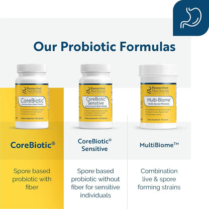 CoreBiotic Suplemento Salud Intestinal Prebióticos Probióticos 3 Cepas EEUU
