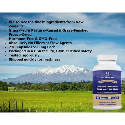 Suplemento De Médula Ósea De Res Alimentada Con Pasto 3300 Mg Piel Y Articulaciones