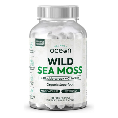 Cápsulas De Musgo Marino Irlandés Orgánico Con Clorella Y Vitamina D3 Para Energía Y Salud