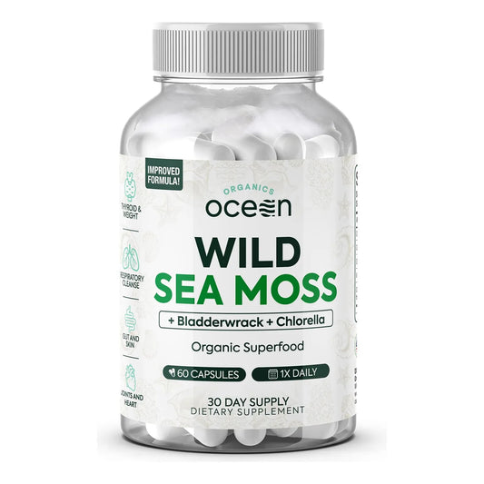 Cápsulas De Musgo Marino Irlandés Orgánico Con Clorella Y Vitamina D3 Para Energía Y Salud