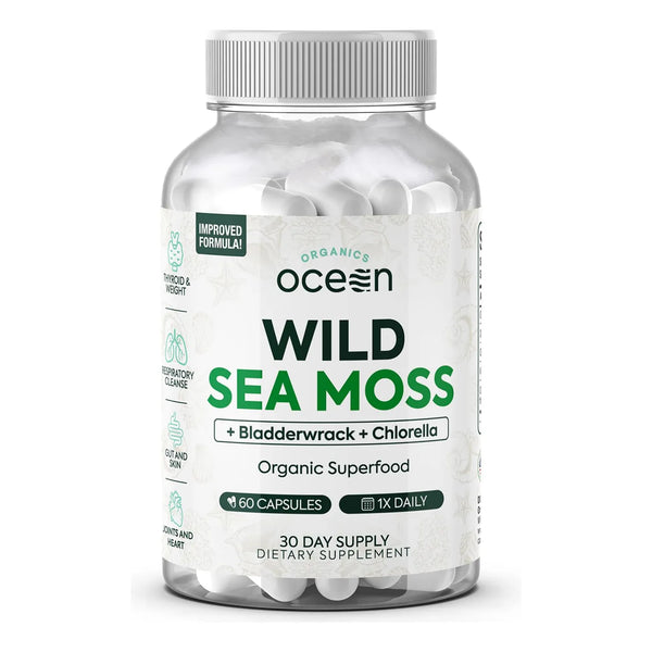 Cápsulas De Musgo Marino Irlandés Orgánico Con Clorella Y Vitamina D3 Para Energía Y Salud