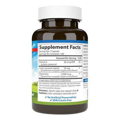 Luteina Y Verduras 20 Mg 180 Capsulas Soporte Vision Antioxidante