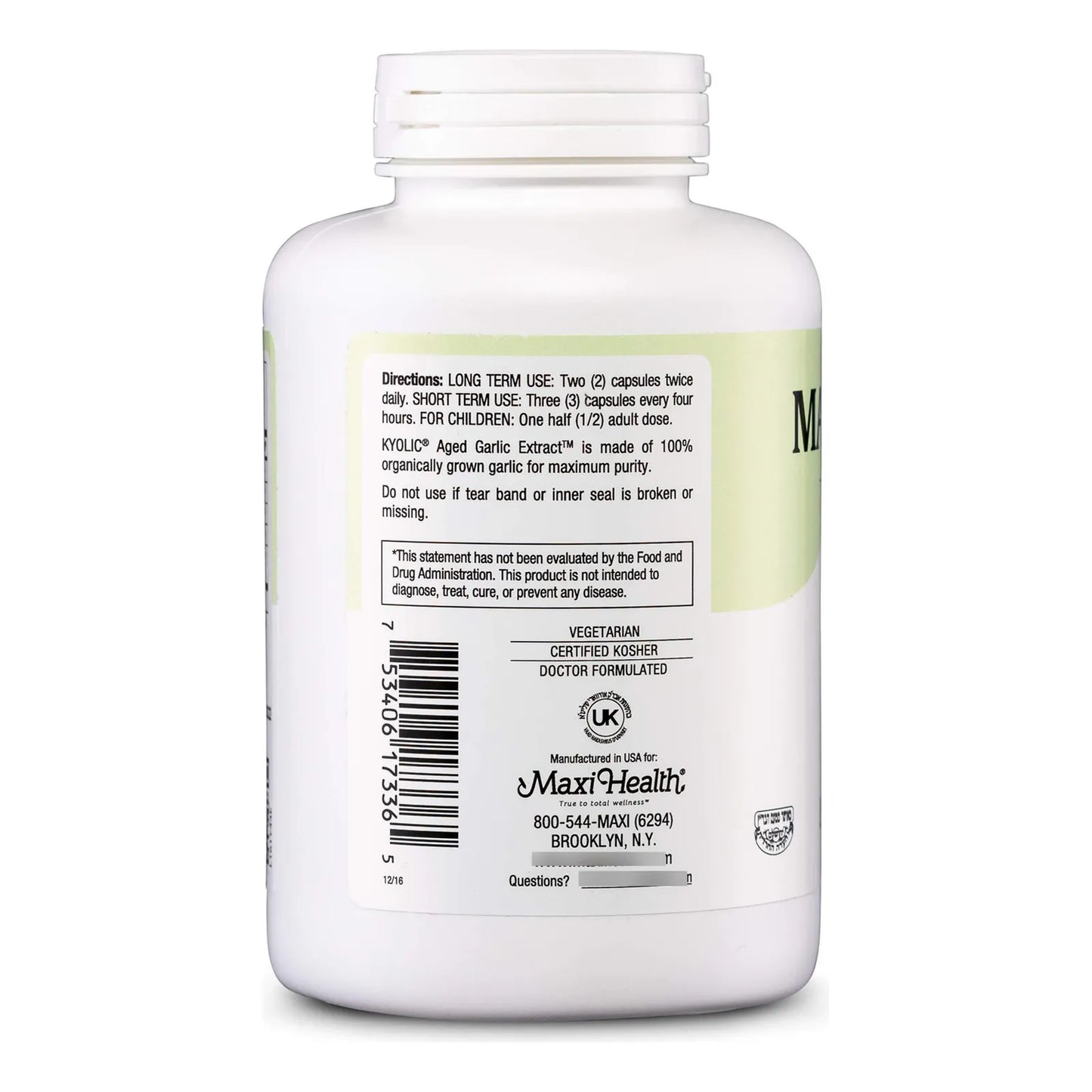 Capsulas De Extracto De Ajo Envejecido Kyolic 360 Unidades Con Espirulina Y Equinacea Antioxidante Natural