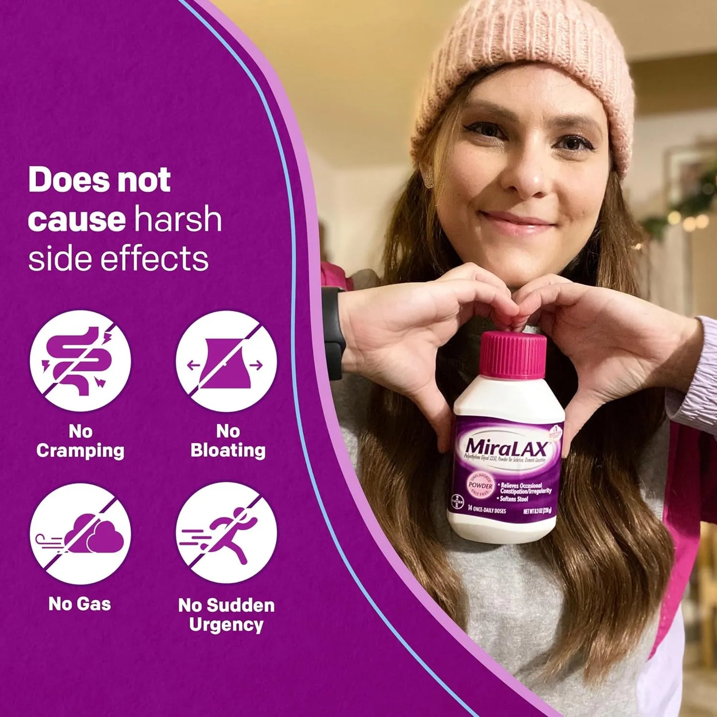 Laxante En Polvo MiraLAX 284g Alivio Natural Estreñimiento Sin Efectos Secundarios